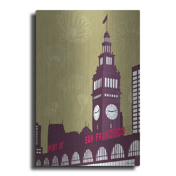 Luxe Metal Art 'Ferry Building - San Francisco' by Shane Donahue, Metal Wall Art, 16"x24"