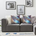 thumbnail image 2 of Acheng Gold and Blue Abstract Art Short Plush Pillowcase Set of 2 White, 2 of 7