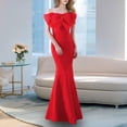 thumbnail image 1 of UPPADA Robes d'Invitée de Mariage pour Femmes à une Épaule Froncées Robe de Soirée Formelle Portefeuille Ourlet à Volants Robe Dos Nu Moulante Robe Maxi Taille Haute Robe de Fête Robe de Bal Robe de Cocktail Liquidation en Liquidation, 1 of 4