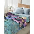 thumbnail image 4 of Spring Purple Flower Twim Size Flat Sheet, Wrinkleproof & Fadeproof Cooling Flat Bed Sheet Only, Retro Wall Seamless Garden Pastoral Breathable Soft Bedding Top Sheets 66 x 96 Inches, 4 of 8