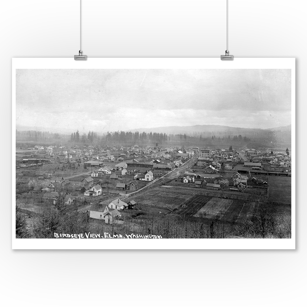 Elma, Washington Aerial View of the Town (9x12 Art Print, Wall Decor