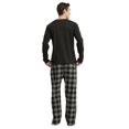 thumbnail image 7 of Amaxer Mens Cotton 2-Piece Flannel Pajama Sets - Crew Neck Knit Top Flannel Plaid Pants | Soft, Breathable Sleepwear for Men, 7 of 7