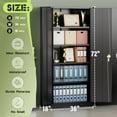 thumbnail image 3 of 72”Metal Storage Cabinet, Lockable File Cabinets with 2 Doors and 4 Adjustable Shelves, Garage Storage Cabinets with Lock for Office, Home, Gym(Black), 3 of 9