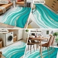 thumbnail image 6 of Kitchen Mats for Floor 3x5 Ft, Teal Waves Abstract Non Slip Area Rugs for Kitchen Bedroom Entryway, Gradient Fluid Water Ripple Washable Carpet Runner Rug Floor Mats for Bedroom Home Decor, 6 of 9