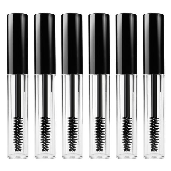 6-Pack Brush with Empty Mascara Containers for Lash , Castor Oil, Storage and Mascara Application