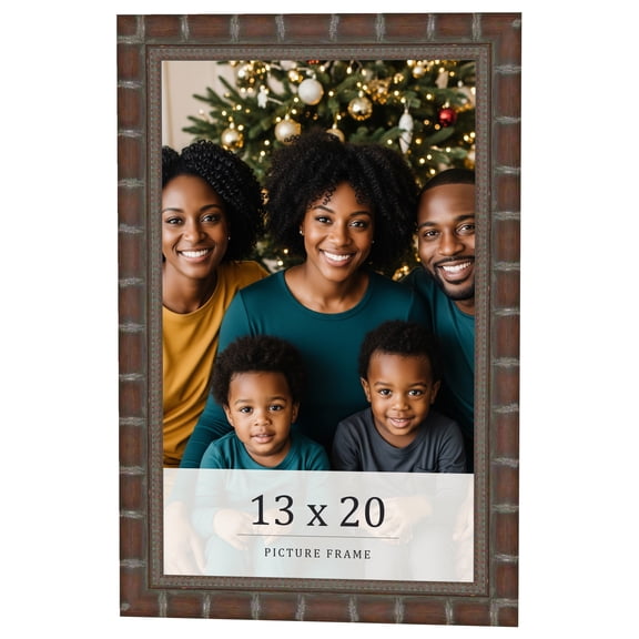 13x20 Dark Brown Bamboo Real Wood Picture Frame Width 1.5 inches | Interior Frame Depth 0.5 inches