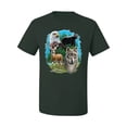 thumbnail image 2 of Eagle Bear Deer and Wolf Wildlife Americana / American Pride Men's Graphic T-Shirt, Forest Green, X-Large, 2 of 3