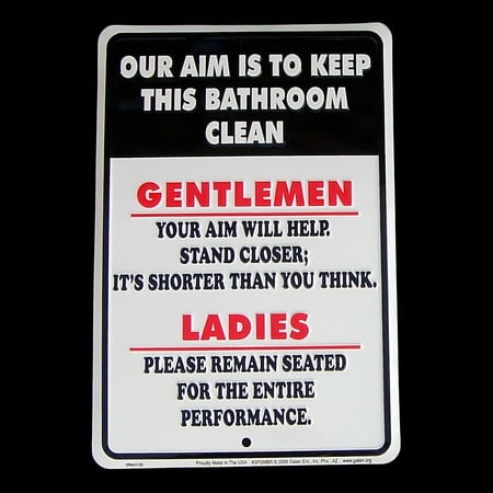 Our Aim is to Keep Bathroom Clean Tin Sign Funny Home Bar/Pub/Tavern Wall (Best Way To Clean Tin)