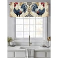 thumbnail image 4 of Navy Blue Retro Rooster Curtain Valances for Windows, Watercolor Animals Kitchen Valance Window Treatment, Light Filtering Block Curtains for Bathroom/Bedroom/Living Room 60'' x 18'', 4 of 9