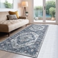 thumbnail image 2 of Haperlare Vintage Runner Rugs for Hallway Oriental Distressed Washable Non Slip Laundry Rug Runner Rugs for Entryway,Blue,2'x6', 2 of 7