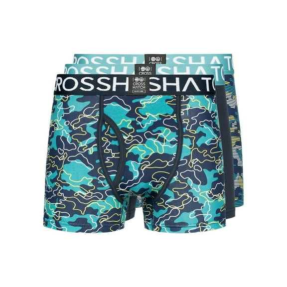 Crosshatch Mens Linamo MVE Open Fly Boxer Shorts (Pack of 3)