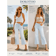 thumbnail image 4 of DOKOTOO Women's High Waisted Jeans Stretchy Comfort Fit Flared & Straight Leg Trendy Raw Hem Loose Fit 90s Retro (Plus Size Available), 4 of 8