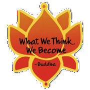 What We Think We Become ~ Buddha Positive Affirmation Meditation Bumper Sticker Decal for Autos, Laptops, Skateboards, Water Bottles