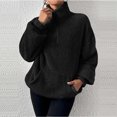 thumbnail image 6 of STETMN Women's Sherpa Sweatshirt Quarter Zip Fleece Long Sleeve Pullover Tops with Pocket, 6 of 8