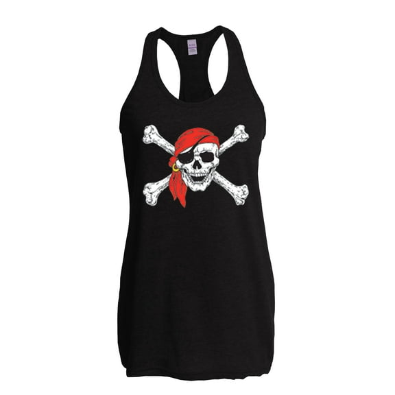 Women's Racerback Tank Top - Jolly Roger Skull & Crossbones