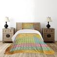 thumbnail image 4 of Ambesonne Periodic Table Quilted Bedspread Set 2 Pcs, Colorful Squared, Twin Size, Multicolor, 4 of 5