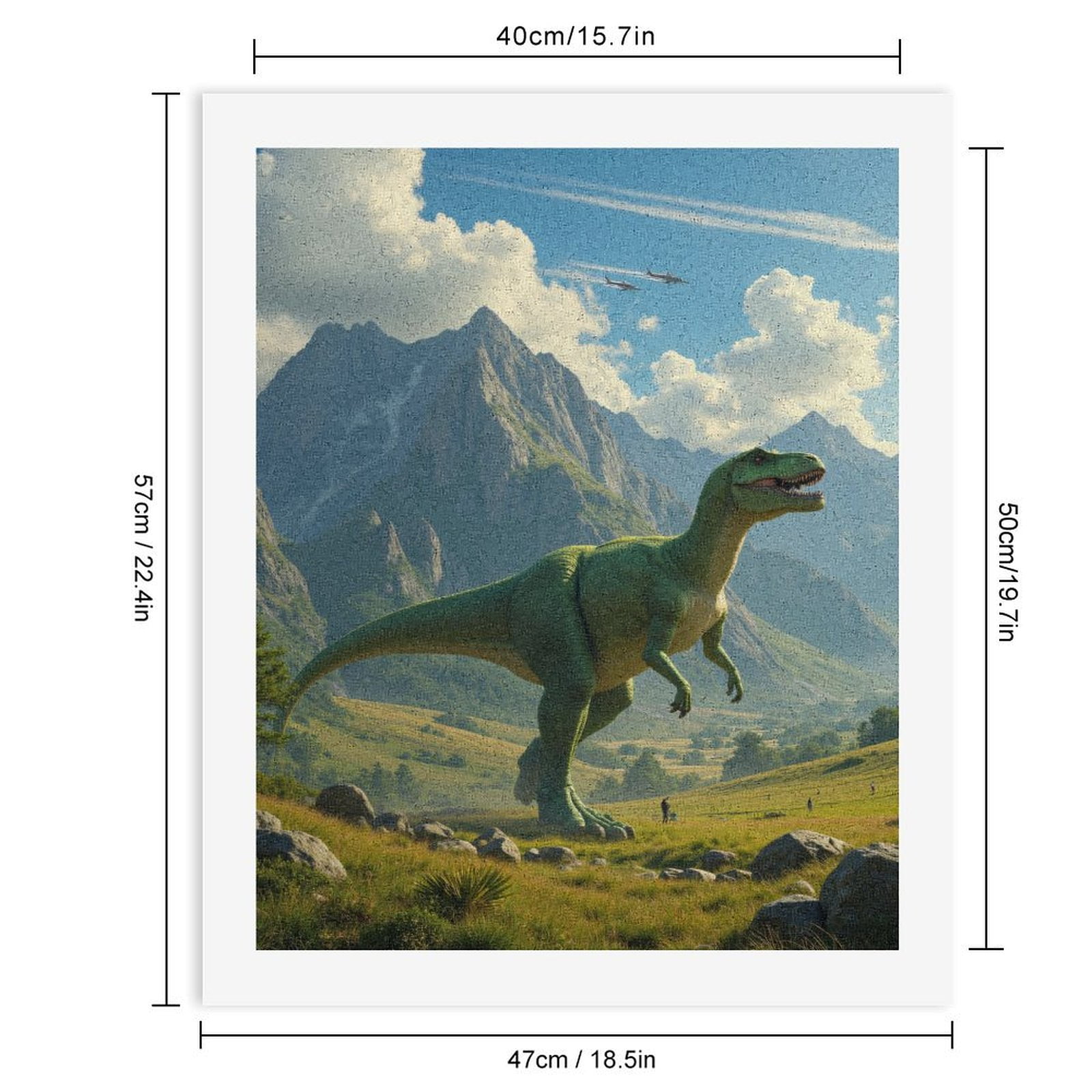 Paint by Numbers Kit for Adults, Dinosaur Mountain Landscape Adventure Paint by Numbers, Easy Paint by Numbers Kit for Adults Beginner, DIY Adult Paint by Number Kits on Canvas, Home Decor