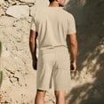 thumbnail image 6 of Gfyviroh 2 Piece Mens Pajamas Sets Plus Size Short Lounge Sets Short Sleeve Pullover Crew Neck T-shirts and Drawstring Shorts Pjs, 6 of 9