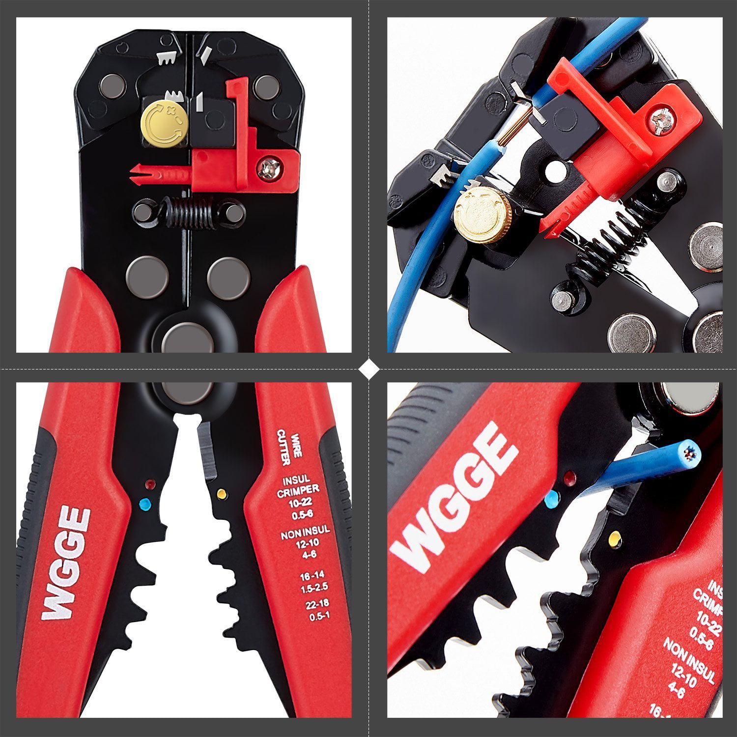 WGGE WG-014 Self-Adjusting Insulation Wire Stripper/cutter/crimper tool 8" 