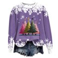 thumbnail image 6 of Towmus Womens Crewneck Long Sleeve Merry Christmas Graphic Sweatshirts Christmas Tree Bright Graphic Pullover Tops, 6 of 7