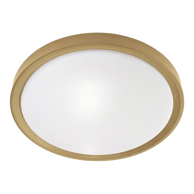 Dainolite Frida 1-Light 30W Acrylic Plastic Flush Mount Light in White/Brass