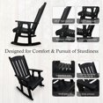 thumbnail image 3 of Innovaze Wooden Patio Rocking Chair, Solid Fir Wood, Heavy Duty 600LBS, for Outdoor or Indoor, Black, Pack of Two, 3 of 9