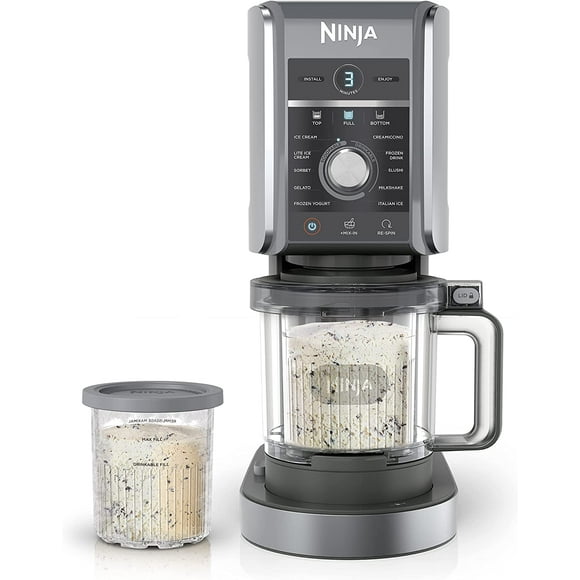 Ninja NC501 CREAMi Deluxe 11-in-1 Ice Cream & Frozen Treat Maker for Ice Cream, Sorbet, Milkshakes, Frozen Drinks & More, 11 Programs, with 2 XL Family Size Pint Containers Open Box