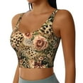 thumbnail image 2 of Fotbe Animal Leopard Sujetador Deportivo Largo sin Aros para Mujer con Almohadillas y Soporte Medio, Transpirable y Absorbente, Camiseta Tipo Chaleco o Tank Top-Small, 2 of 8