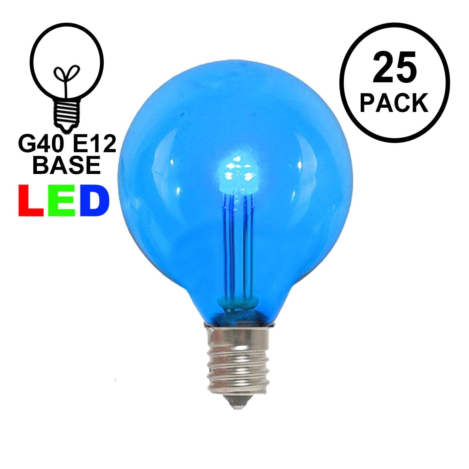 Novelty Lights 25 Pack G40 LED Outdoor String Light Patio ...