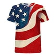 thumbnail image 5 of Mens Shirts Clearance under $5.00 Independence Day Short Sleeve Print Fallow Round Neck Casual T-shirt Blue XXXL, 5 of 5