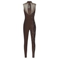 thumbnail image 4 of TSSOE Women's One Piece Sleeveless Gymnastics Dance Unitard Figure Skating Bodysuits Ballet Leotards Brown L, 4 of 7