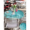 thumbnail image 5 of Outdoor Tablecloth with Umbrella Hole for Patio/Picnic/Party/Camping, Teal Green Ombre Waterproof Table Cloth Round Cover Washable, Vintage Abstract Oil Painting Art Modern (Dia 60"), 5 of 9