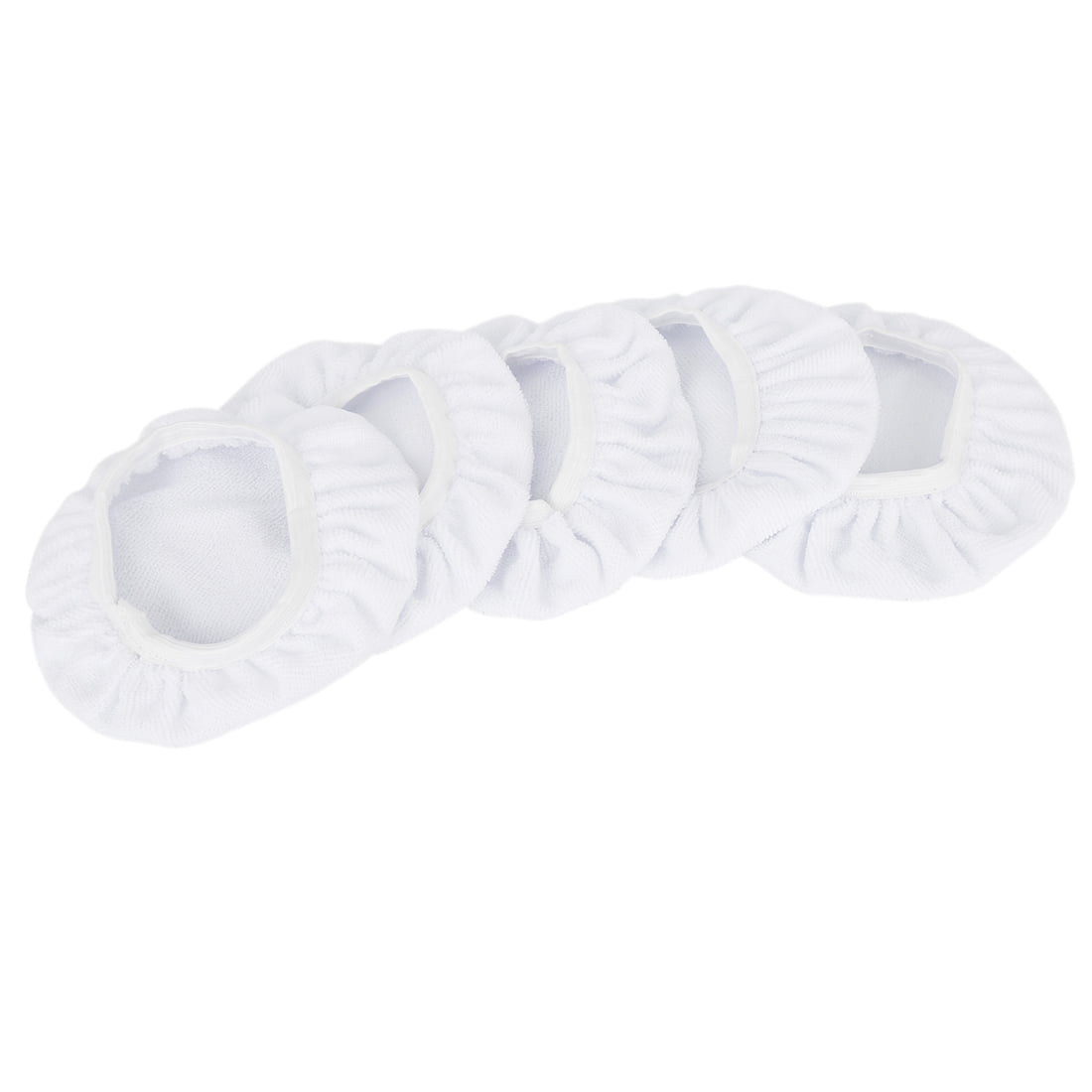 Unique Bargains 10pcs 5-6" White Soft Microfiber Car Wax Polishing Bonnet Pad