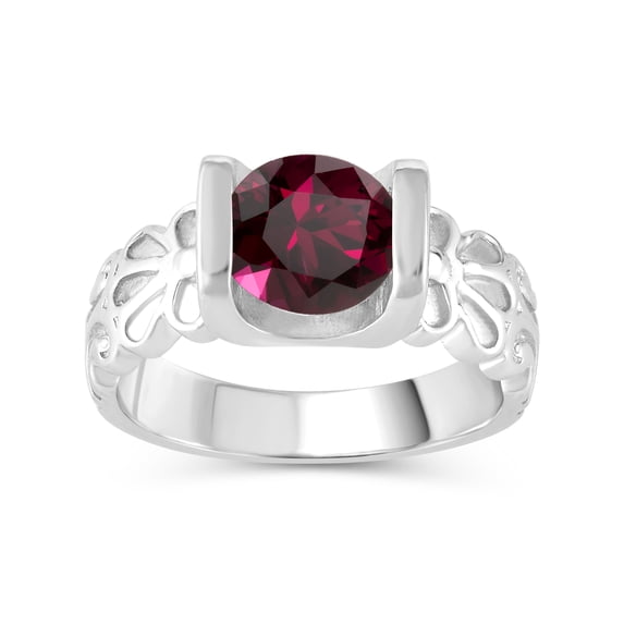 Sterling Silver with Choice of Gemstone Solitaire Ring