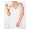 thumbnail image 3 of EMERALD SUNDAE Womens Ivory Lace Spaghetti Strap V Neck Knee Length Cocktail Body Con Dress Plus 2X, 3 of 4