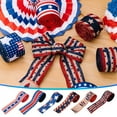 thumbnail image 4 of Lksixu Patriotic Wired Ribbon Rolls, 2.4"x 5 Yards Stars and Stripes American Flag Burlap Ribbon, 4th of July Independence Day Decorative Wrapping Fabric Ribbon for Memorial Day DIY Crafts, 4 of 4