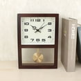 thumbnail image 3 of ITIGOITIE Rectangular Log Pendulum Wall Clock, Modern Minimalism, Dark Brown, 3 of 6