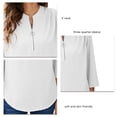 thumbnail image 2 of Tops De Manga Tres Cuartos, Blusa Informal Con Volantes En La Espalda Para Mujer Con Cremallera Para El Club Para La Oficina Para Dama ANGGREK Otros, 2 of 5