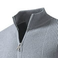 thumbnail image 3 of Miluxas Mens Zip Up Cardigan Sweater Slim Fit Casual Full Zip Sweaters Knit Stand Collar Cardigans Gray XXXL(XXXL), 3 of 5