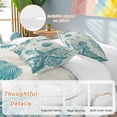 thumbnail image 3 of Turquoise Starfish Bedding 3 Piece Duvet Cover Set Twin Size, Ocean Nautical Seahorse Coral Shell Soft Microfiber Comforter Cover with Zipper Closure & Pillowcases, FadeResistant Quilt Cover, 3 of 9