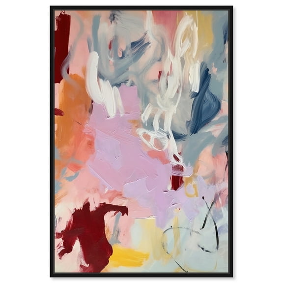 Flaming Abstract Retro Modern Abstract Canvas Wall Art by Art Remedy, Black Floater Frame, 10"x15"