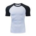 thumbnail image 5 of Mens Shirts Short Sleeve,Mens Gym Muscle Short Sleeve Sweat Workout Shirts Color Block Stretchy Athletic T-Shirts, 5 of 5