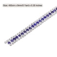 thumbnail image 2 of Uxcell 5 Yard 9mm 3 Rows Crystal Rhinestone Diamond Close Chain Trim Claw Cup Chain for Sewing,Silver Dark Blue White, 2 of 4