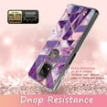 thumbnail image 5 of Moto G Power (2021) Case, Rosebono Hybrid Bling Glitter Sparkle Laser Purple Polygon Geometric Marble Graphic Fashion Cute Colorful Skin Cover Case for Moto G Power (2021), 5 of 5