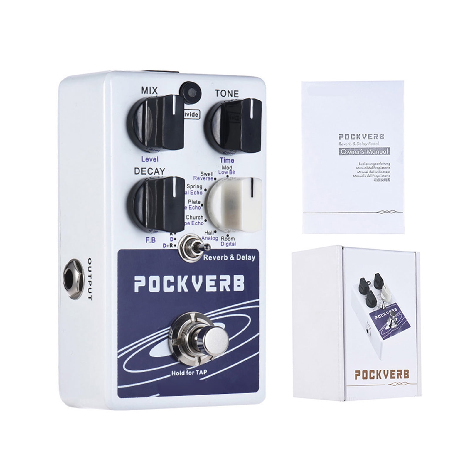 reverb effect pedal Effect ammoon POCKVERB Reverb & Delay Guitar Effect Pedal 7 Reverb Effects + 7 Delay Effects With Tap Tempo Function True Bypass