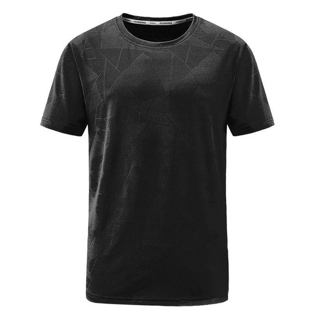 Camisas Elvqul de Hombre sin Estampado Negro Casuales Manga Corta Cuello Redondo
