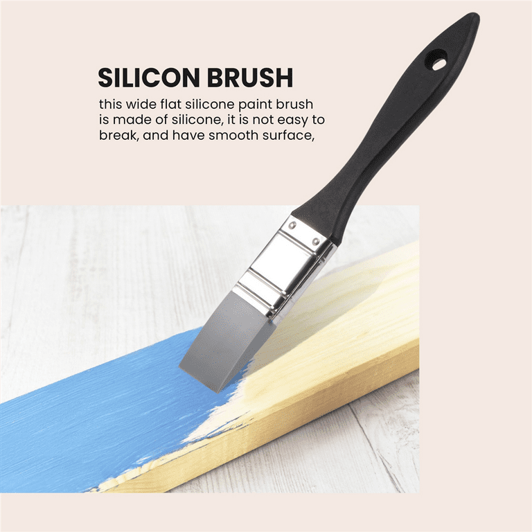 Silicone Color Shaper Brush Wide Firm Flat Silicone Paint Brush Flexible  Acrylic and Water Based Painting Tool, 1 Inches 