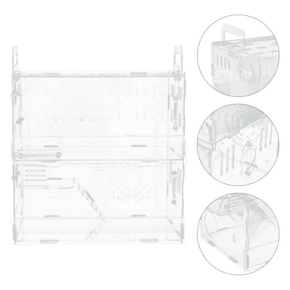 GAXIRE Transparent Acrylic Hamster Cage for Small Animals, Breathable Clear Design, for Home Use