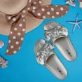 thumbnail image 6 of Roxoni Womens Bow Tie Sandal Open Toe Summer Slide Slipper -Great for Indoor/Outdoor Silver, 6 of 6