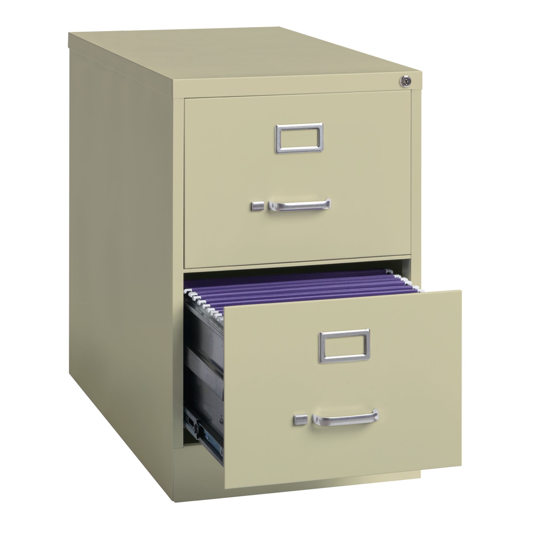 Hirsh 26.5" Deep 2 Drawer Legal Width Metal Vertical File Cabinet, Commercial Grade, Putty